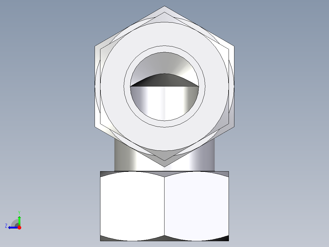 卡套式工业通用硬管接头EO_Bulkhead_elbow_WSV38S71右视图