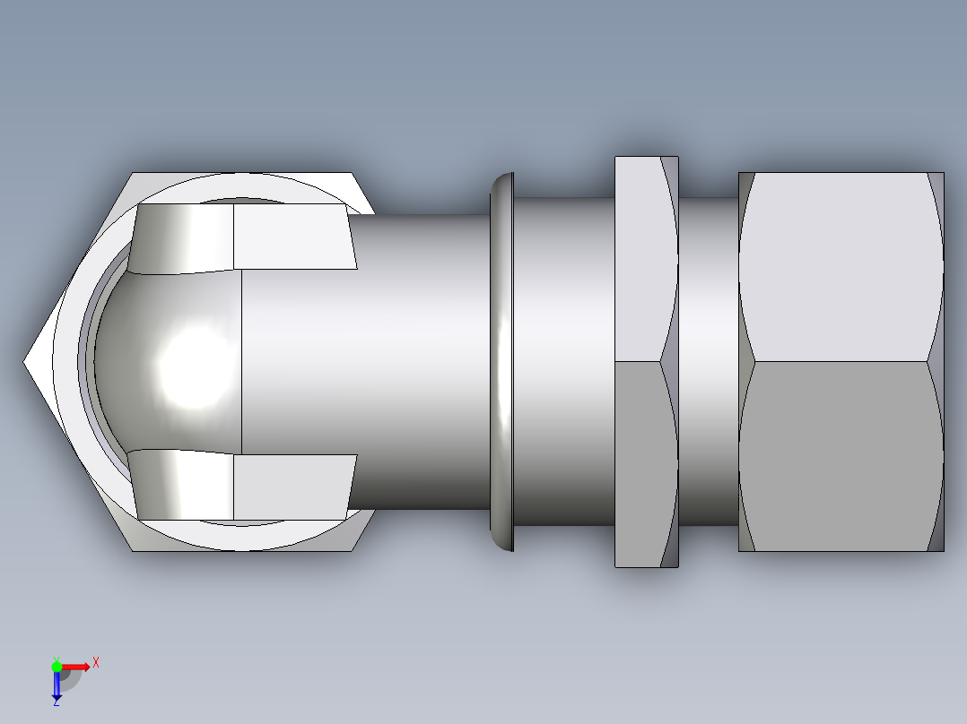 卡套式工业通用硬管接头EO_Bulkhead_elbow_WSV38S71俯视图