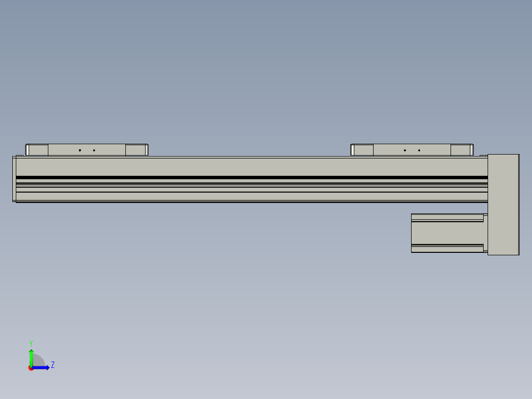 直线模组LHC14-S450-D设计图纸左视图