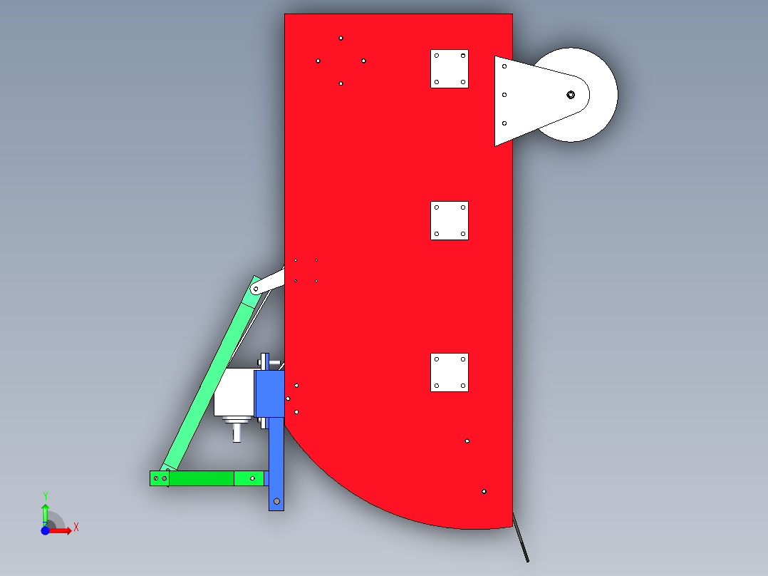 牵引式三点悬挂马铃薯收获机三维模型前视图