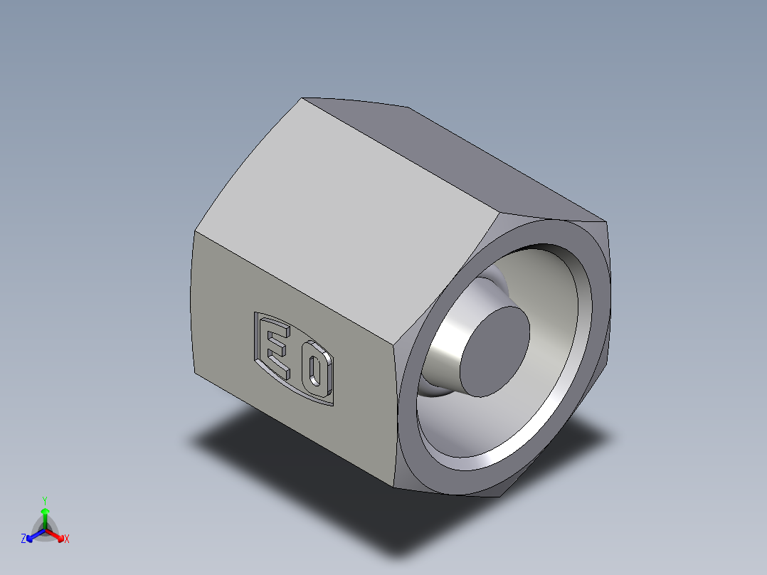 卡套式工业通用硬管接头EO_Blanking_plug_with_nut_for_cones_VKAM06SCF正等轴测图