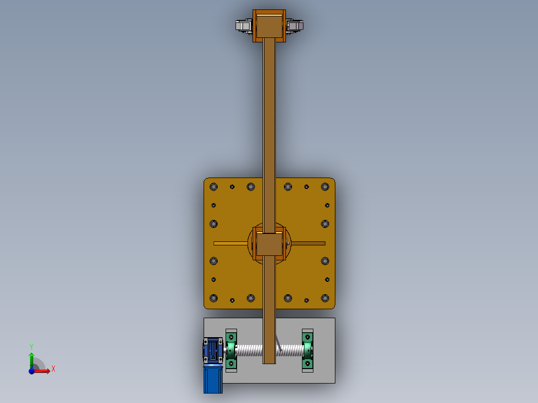 单臂立柱悬臂机械手3d图纸 钢丝绳带夹爪 立柱悬臂吊机器人3d模型前视图