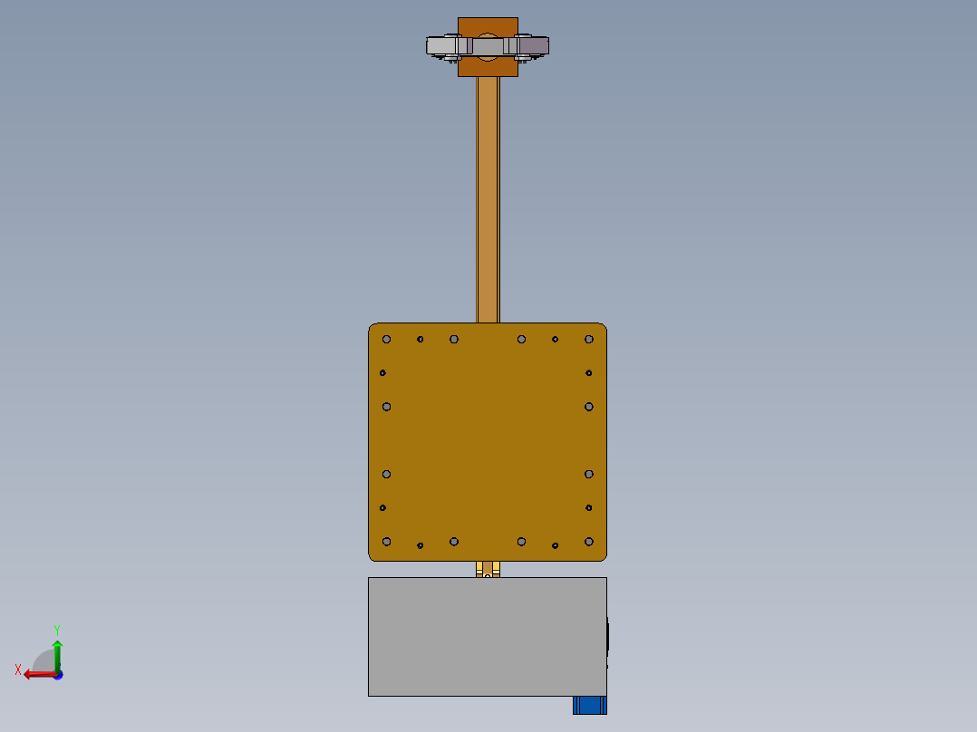 单臂立柱悬臂机械手3d图纸 钢丝绳带夹爪 立柱悬臂吊机器人3d模型后视图