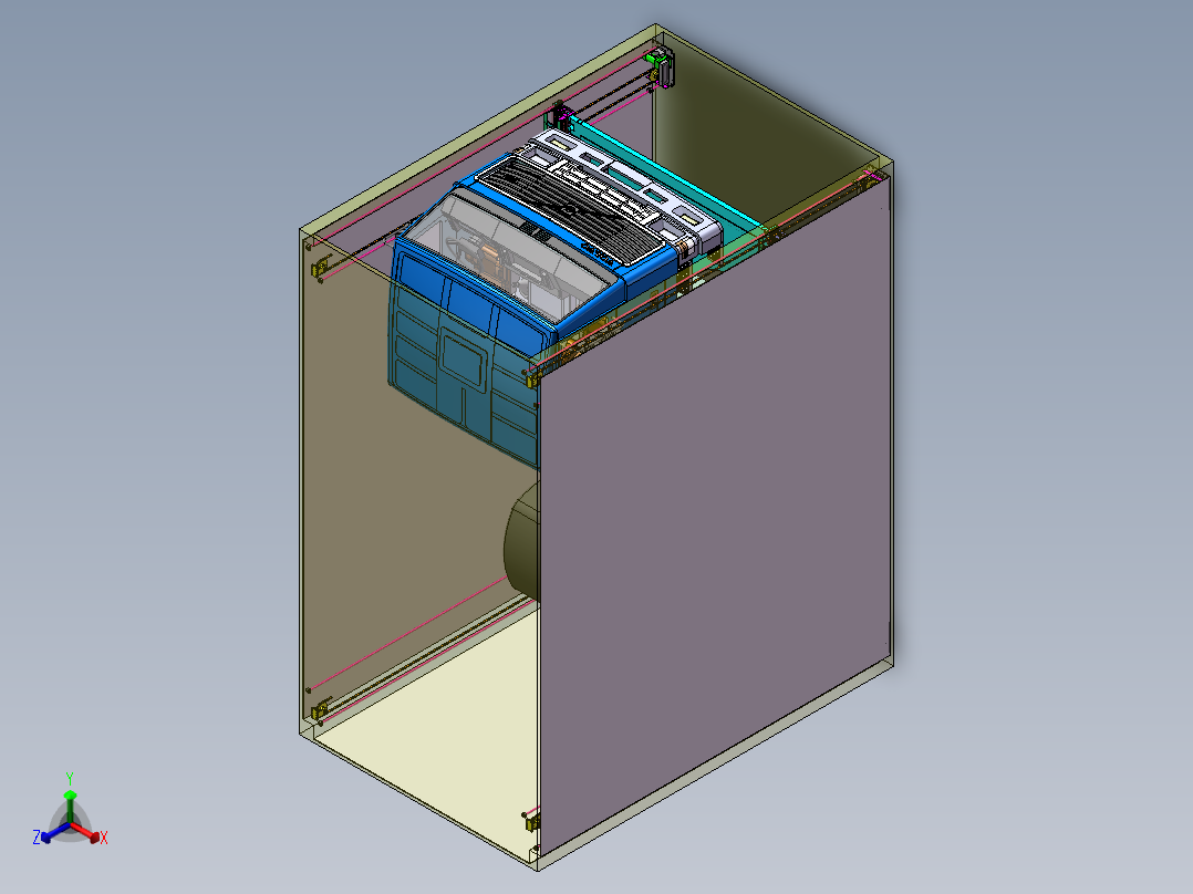 家用两位小型自动化立体车库sw17可编辑正等轴测图