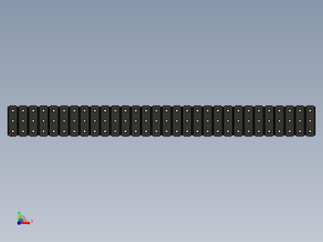 彩色公头100mil（2.54mm）系列-DS1021_black_3x30p_100mil_Type19_rev1.0前视图