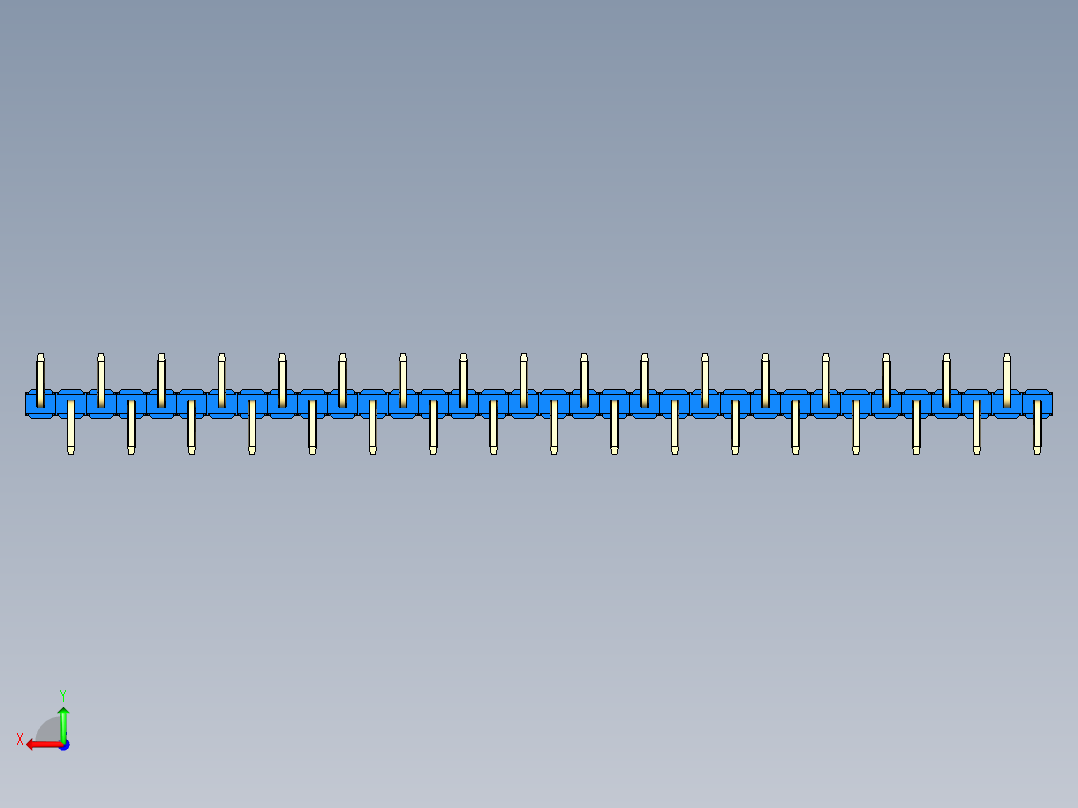 彩色公排针 100mil 2.54mm 系列-DS1022_blue_34p_100mil_Type_SMT_R2_rev1.0后视图