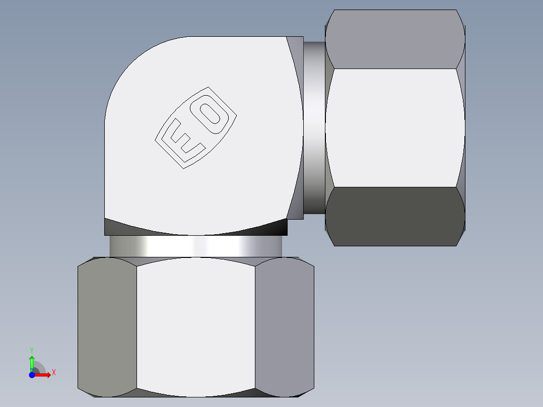 卡套式工业通用硬管接头EO_Union_elbow_W12LLCF前视图