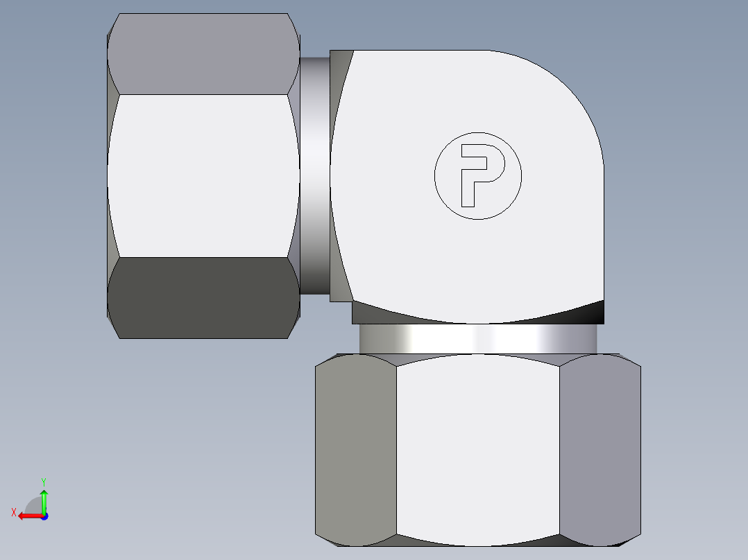 卡套式工业通用硬管接头EO_Union_elbow_W12LLCF后视图