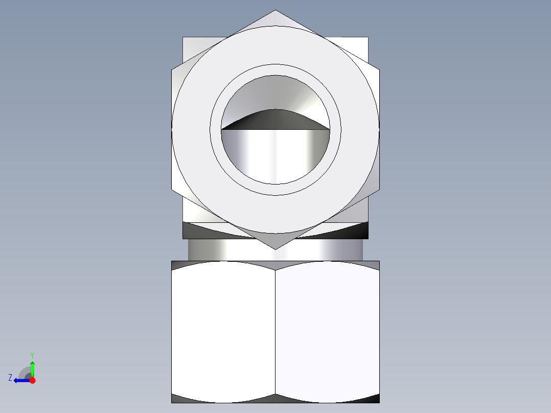 卡套式工业通用硬管接头EO_Union_elbow_W12LLCF右视图