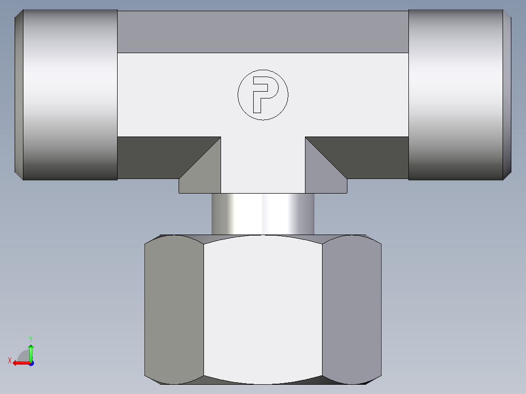 卡套式工业通用硬管接头EO_Standpipe_branch_tee_EVT12SOMD71后视图