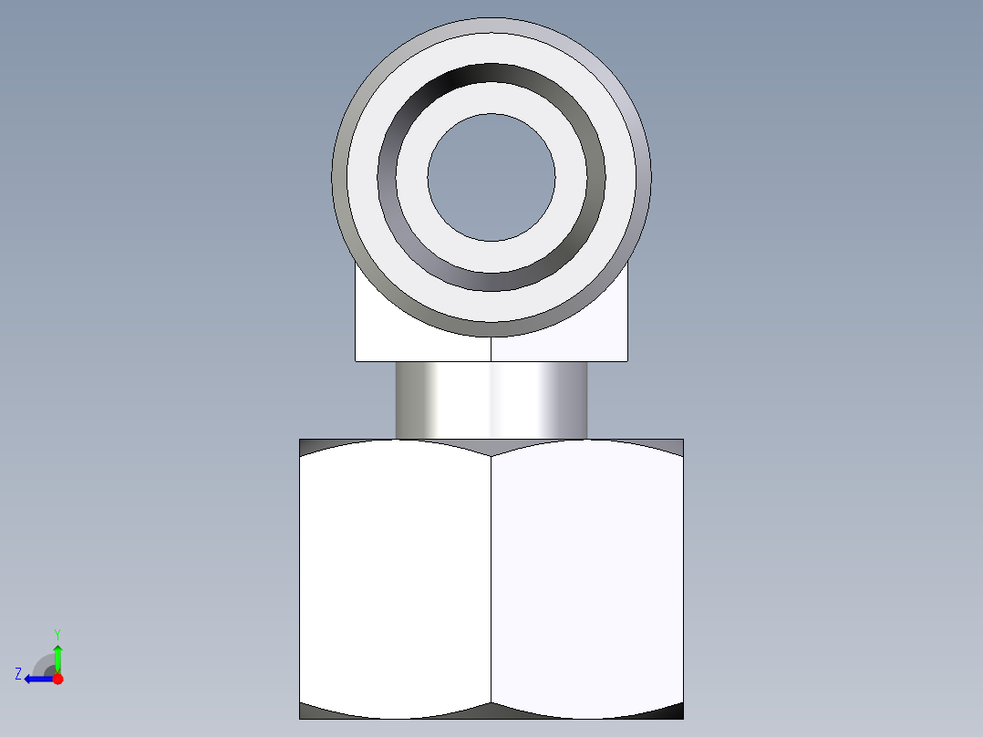 卡套式工业通用硬管接头EO_Standpipe_branch_tee_EVT12SOMD71右视图