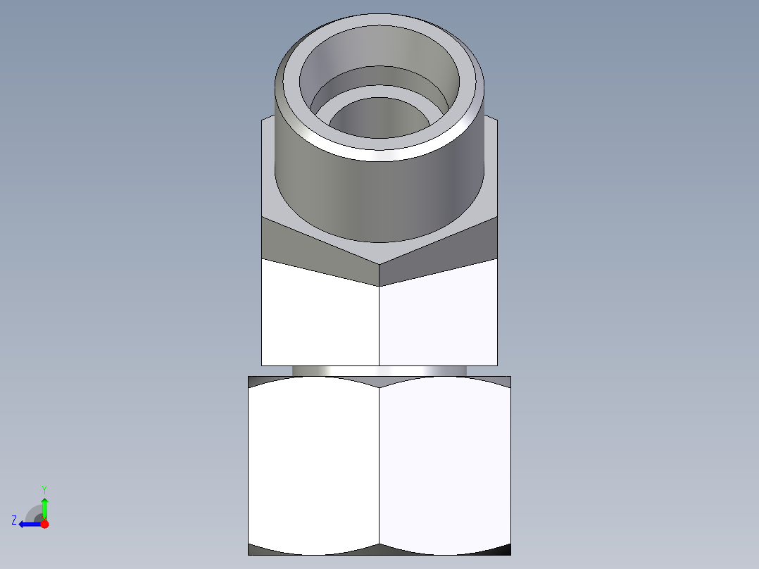 卡套式工业通用硬管接头EO_Swivel_nut_45_deg_elbow_EV16SOMDCF右视图