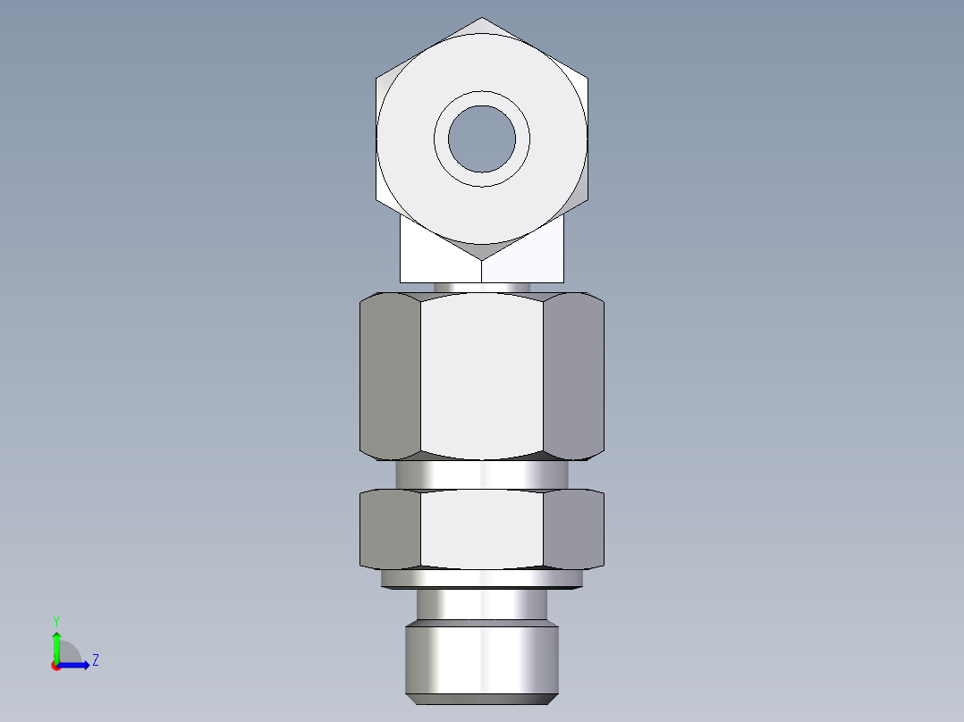 卡套式工业通用硬管接头EO_Assembled_adjustable_standpipe_branch_tee_EVT10SM71左视图
