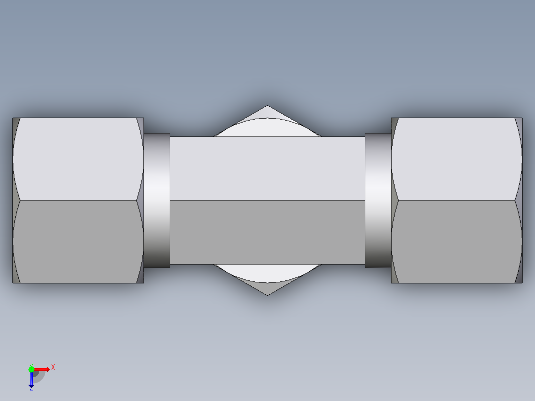 卡套式工业通用硬管接头EO_Assembled_adjustable_standpipe_branch_tee_EVT10SM71俯视图