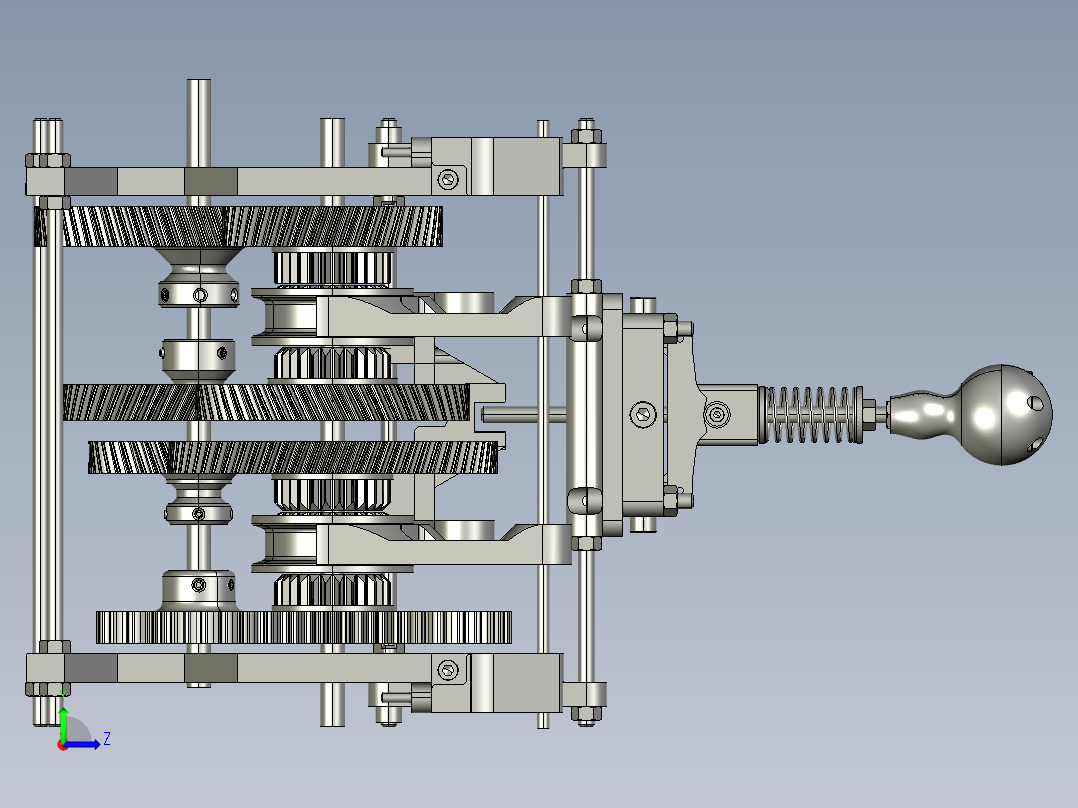 4转速4档变速箱左视图