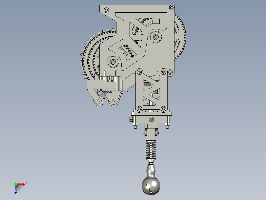 4转速4档变速箱俯视图