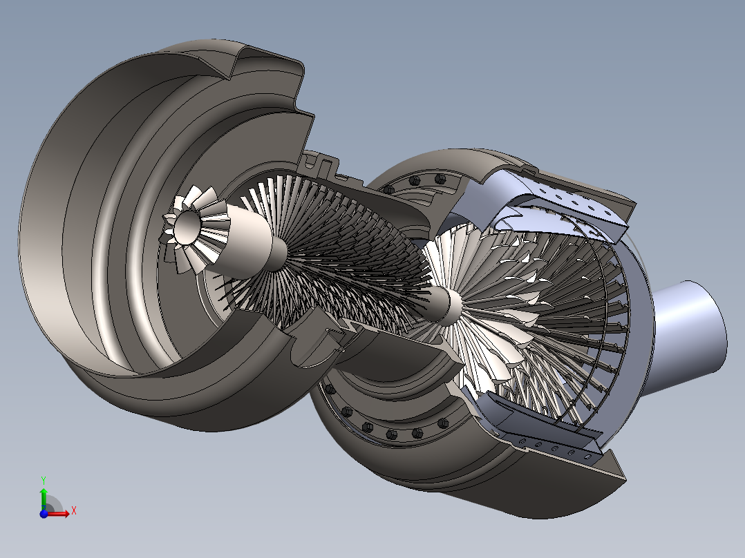 涡轮喷气发动机tur-je-enne---模型格式为 sw前视图