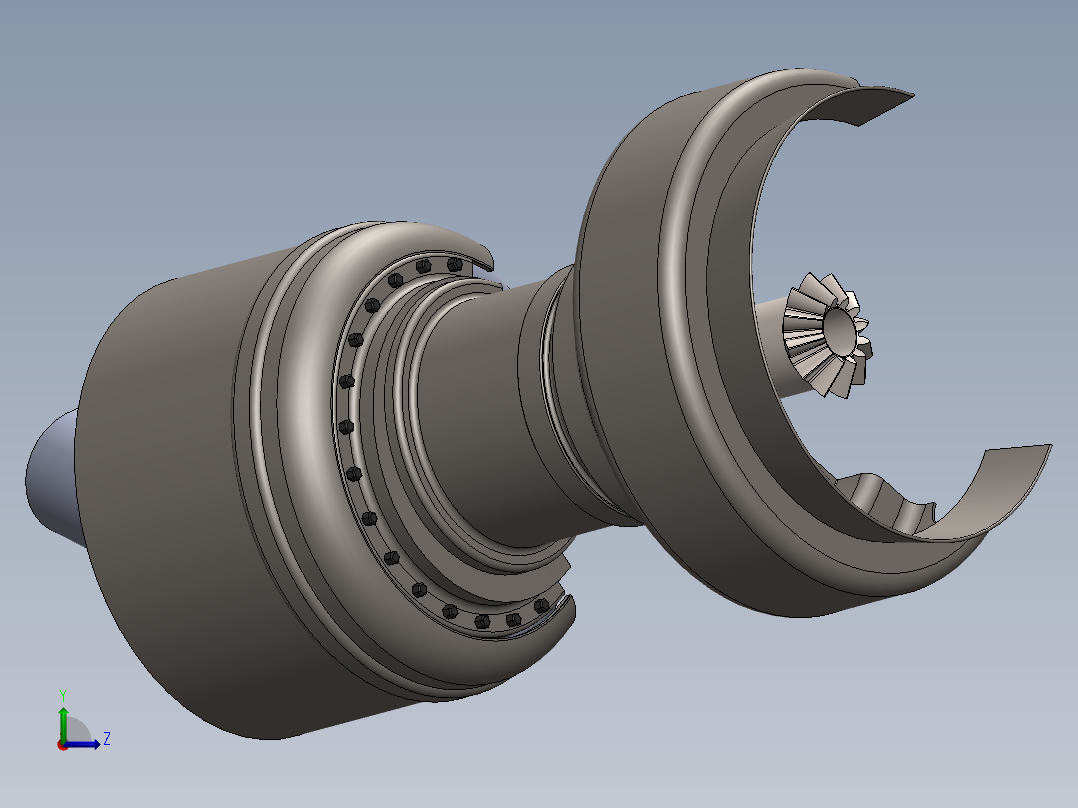 涡轮喷气发动机tur-je-enne---模型格式为 sw左视图
