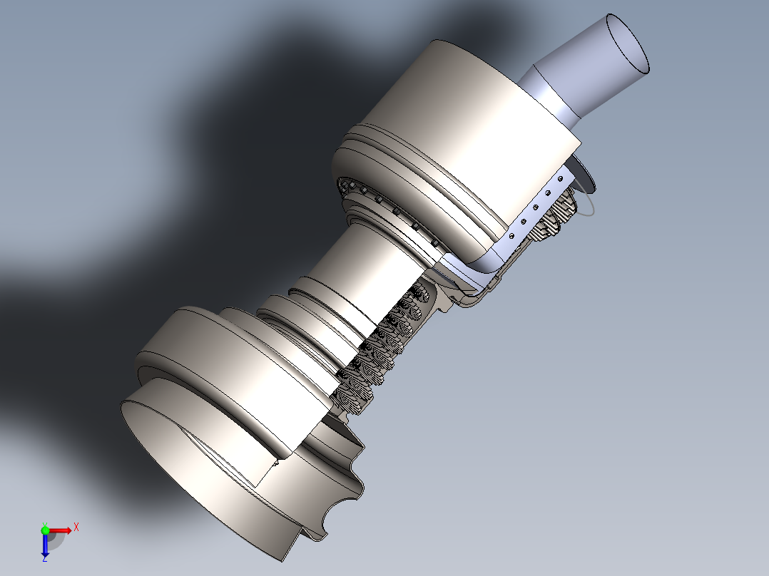 涡轮喷气发动机tur-je-enne---模型格式为 sw俯视图