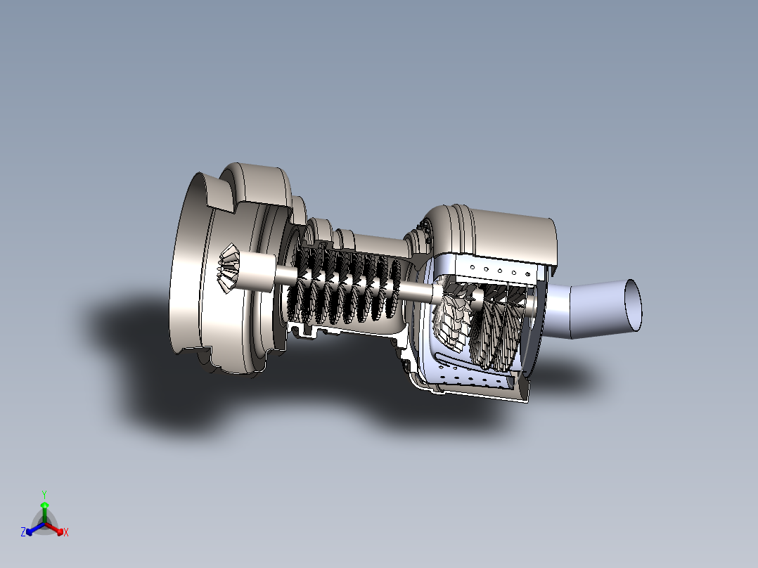 涡轮喷气发动机tur-je-enne---模型格式为 sw正等轴测图
