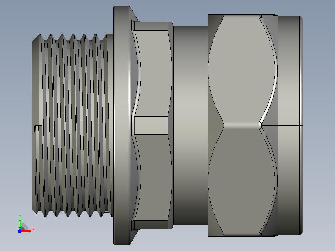管件接头、螺纹接头、三通(40)前视图
