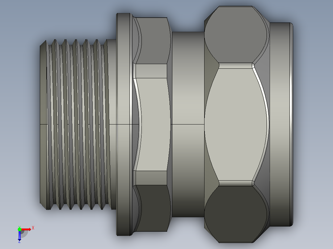 管件接头、螺纹接头、三通(40)俯视图