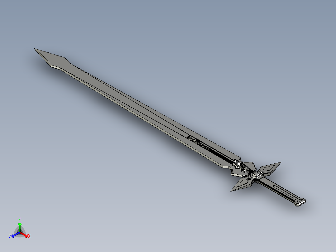 剑、宝剑(52)正等轴测图