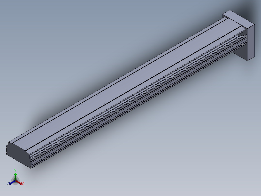 直线模组LHA22-1-可变-D设计图纸正等轴测图