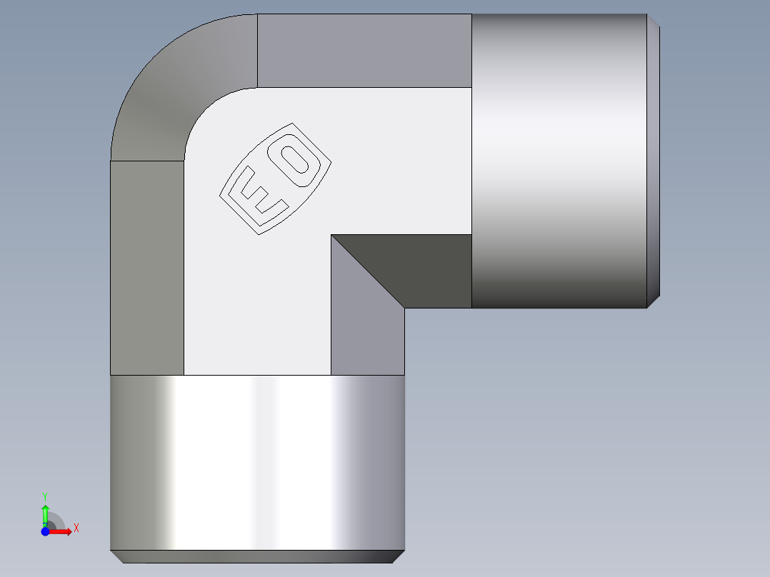 卡套式工业通用硬管接头EO_Union_elbow_W14SCFX前视图