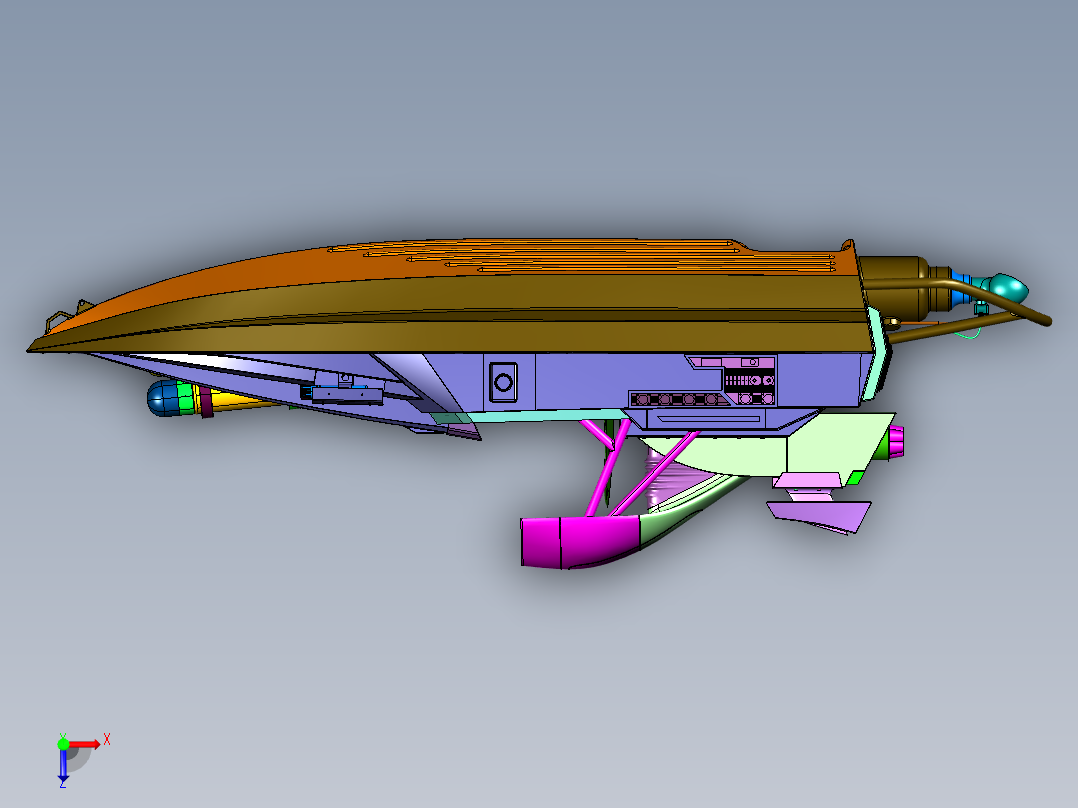 007邦德的改装快艇俯视图
