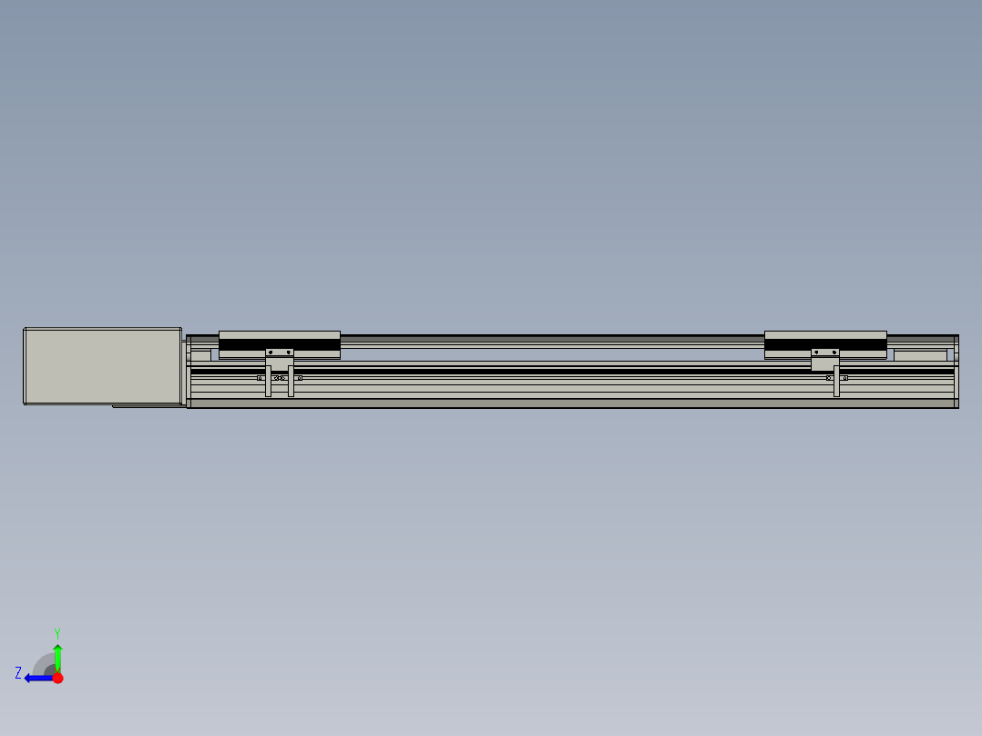 直线模组LHB17-L40-S650-BR设计图纸右视图