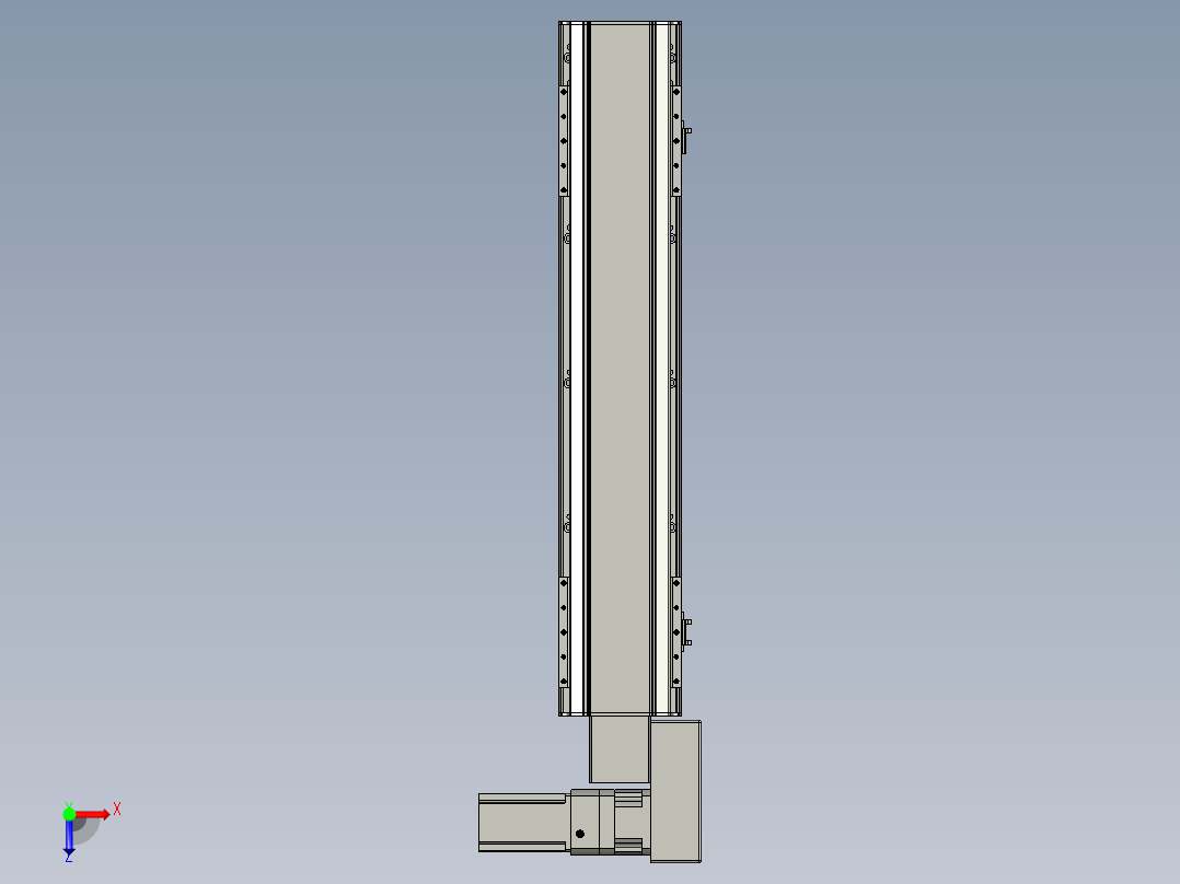 直线模组LHB17-L40-S650-BR设计图纸俯视图