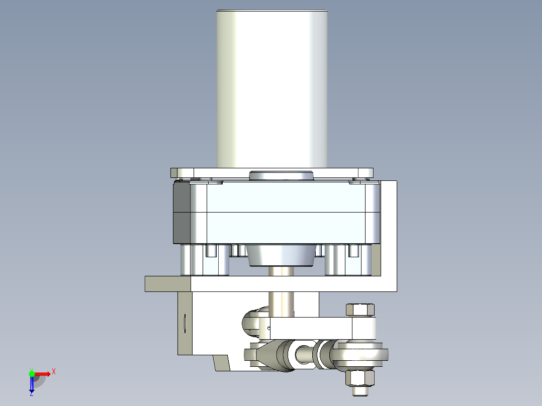 电动伸缩杆三维模型俯视图