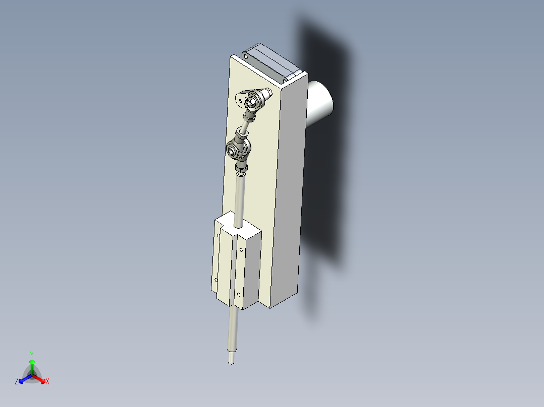 电动伸缩杆三维模型正等轴测图