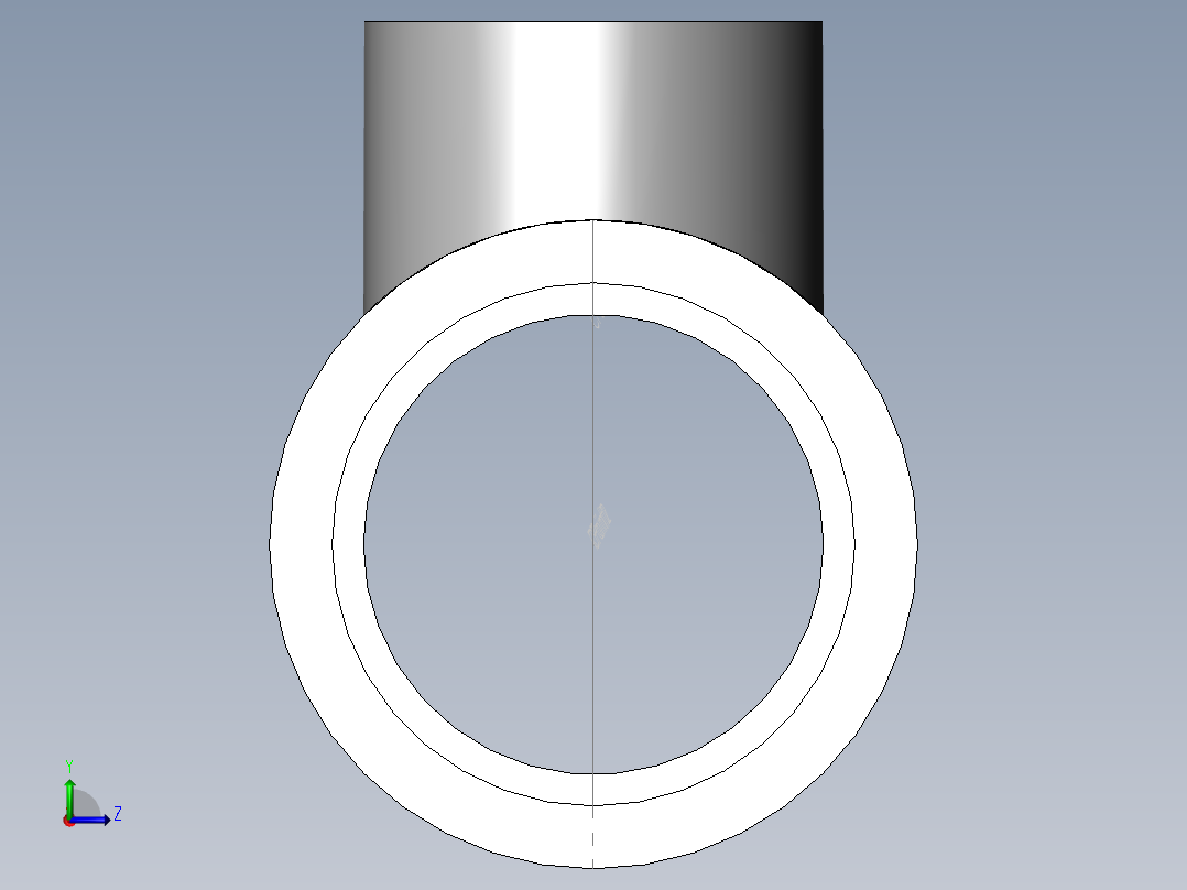 PVC公制管件-50x50x32 R-Tee前视图