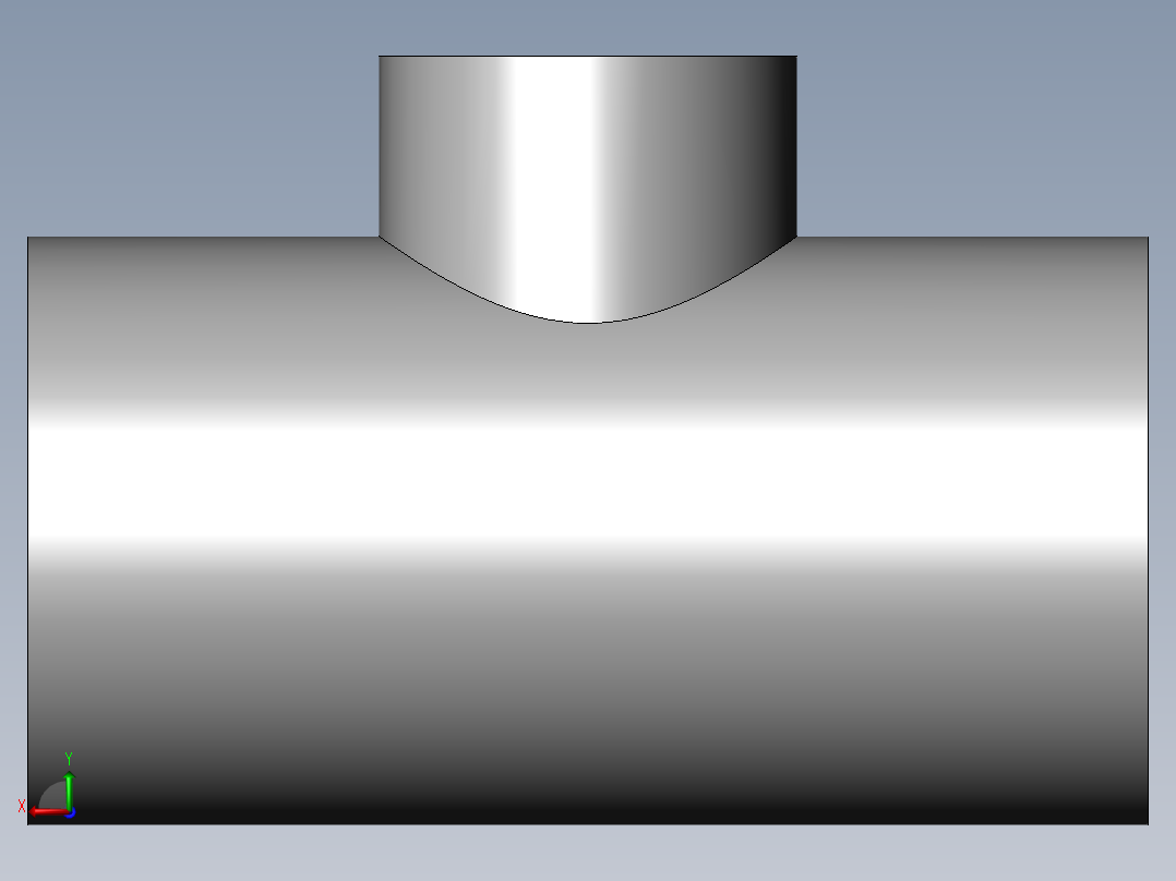 PVC公制管件-50x50x32 R-Tee左视图