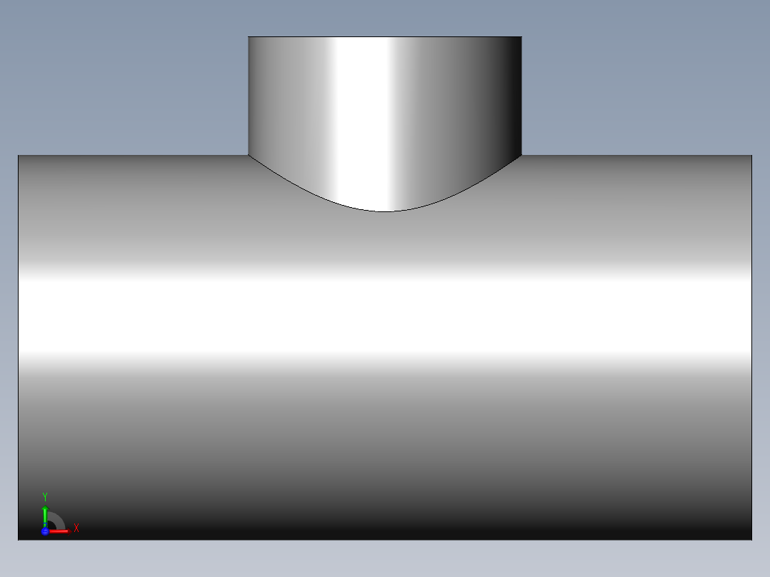 PVC公制管件-50x50x32 R-Tee右视图