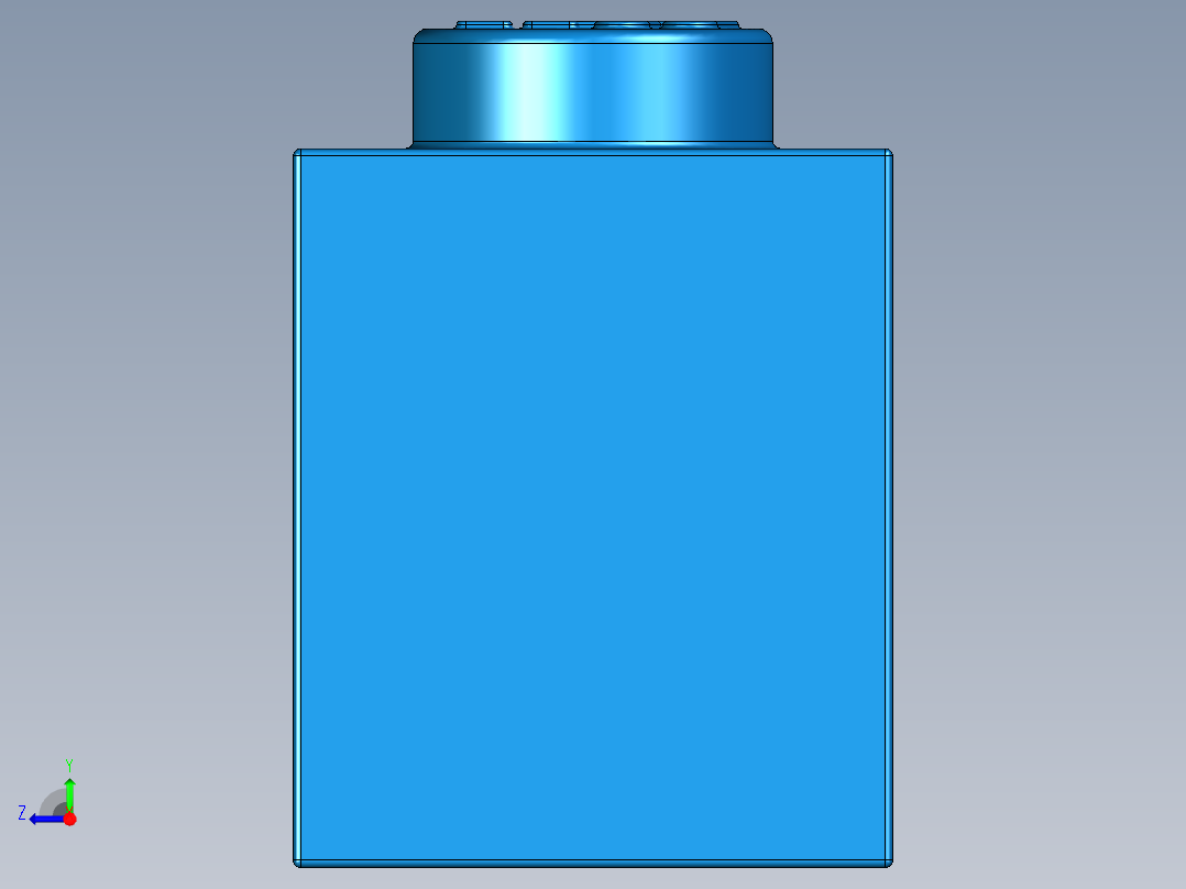 乐高套装 4421基本积木-300423 Bright Blue Brick 1 x 2.STEP右视图