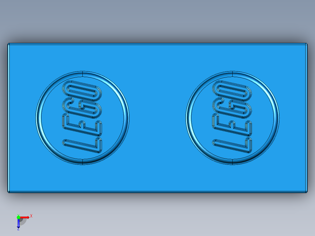 乐高套装 4421基本积木-300423 Bright Blue Brick 1 x 2.STEP俯视图