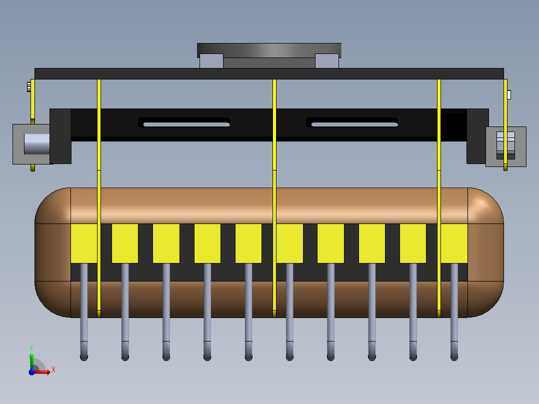 工业机器人袋夹持器前视图