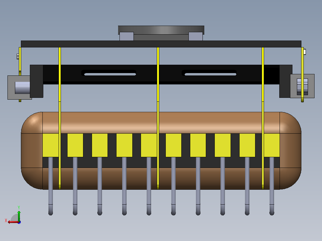 工业机器人袋夹持器后视图