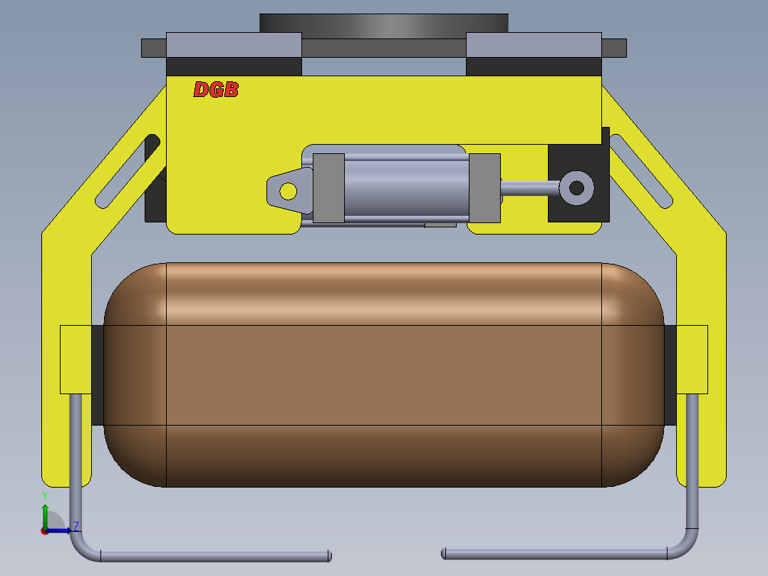 工业机器人袋夹持器左视图
