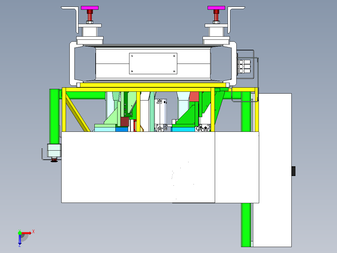东风货车骨架自动钻孔机 (1)俯视图