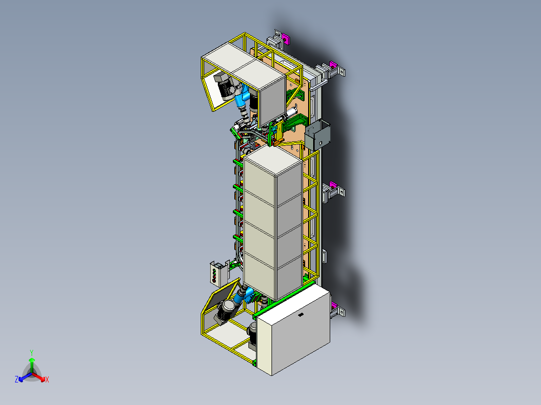 东风货车骨架自动钻孔机 (1)正等轴测图