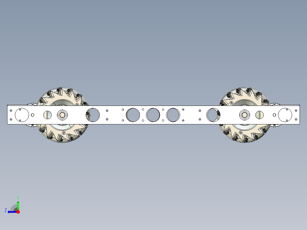 frc custom mecanum麦克纳姆轮车底盘右视图