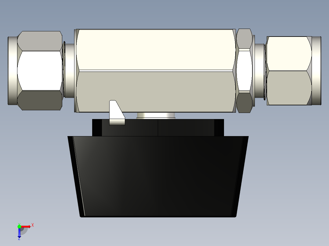 球阀-110系列12毫米Hy-Lok管接头俯视图