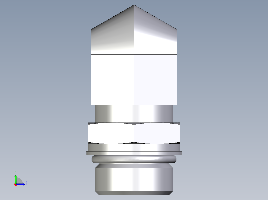 卡套式工业通用硬管接头EO_Adjustable_Locknut_elbow_WEE22LM27X2OROMDCF左视图