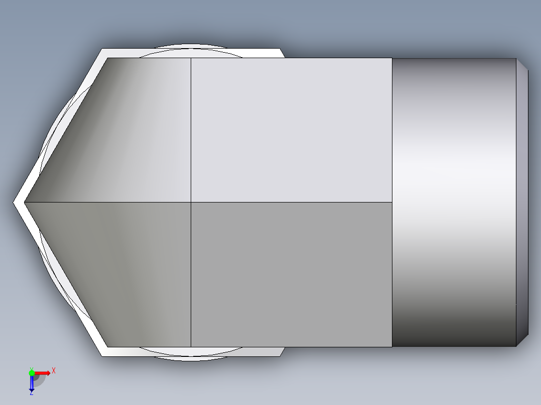 卡套式工业通用硬管接头EO_Adjustable_Locknut_elbow_WEE22LM27X2OROMDCF俯视图