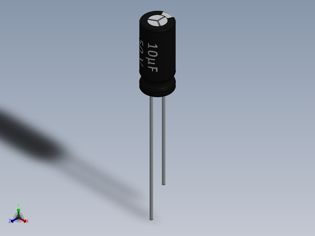 电容器 二极管 电阻器-Capacitor 10uF-50V正等轴测图