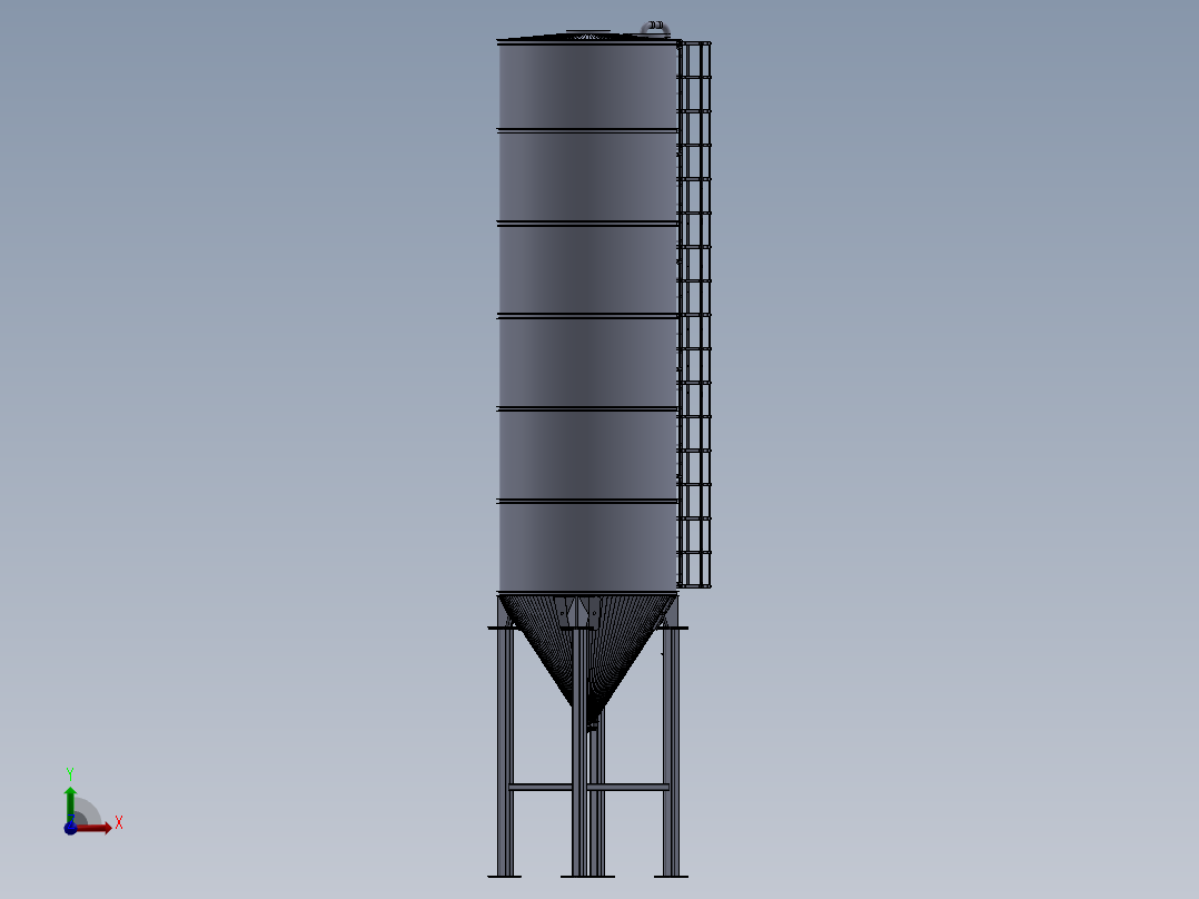 水泥筒仓前视图